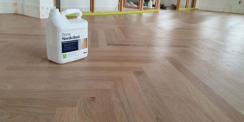 From Worn to Wow: The Real Process Behind Hardwood Floor Refinishing 6 water based finish Bona applied by LUKS Construction